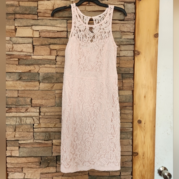 Lace Illusion Sheath Dress 0/2 - Picture 6 of 7